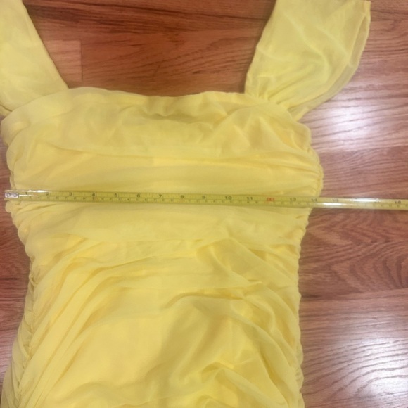 Yellow Ruched Dress - Picture 2 of 7